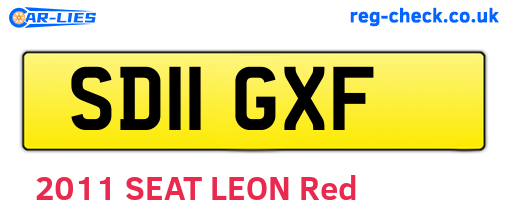SD11GXF are the vehicle registration plates.