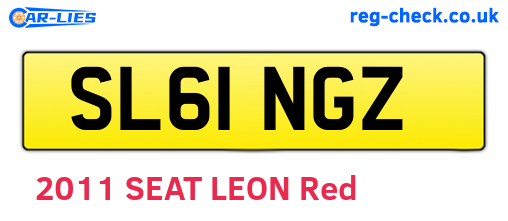 SL61NGZ are the vehicle registration plates.