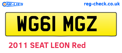 WG61MGZ are the vehicle registration plates.