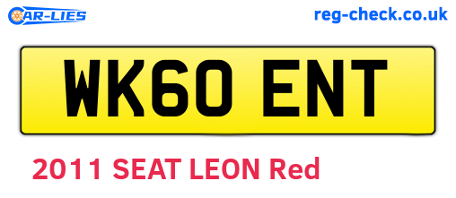 WK60ENT are the vehicle registration plates.