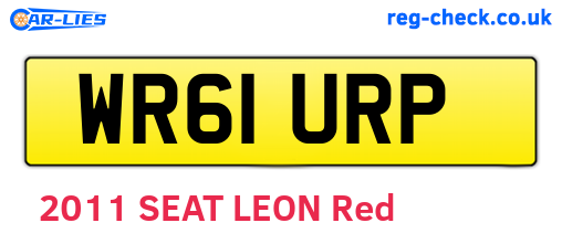 WR61URP are the vehicle registration plates.
