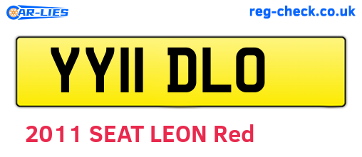 YY11DLO are the vehicle registration plates.