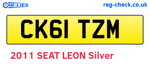 CK61TZM are the vehicle registration plates.