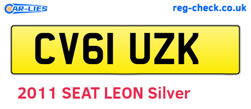 CV61UZK are the vehicle registration plates.