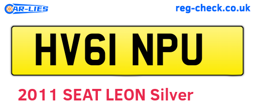 HV61NPU are the vehicle registration plates.