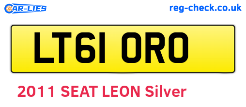 LT61ORO are the vehicle registration plates.