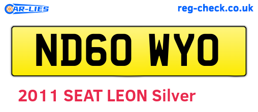 ND60WYO are the vehicle registration plates.