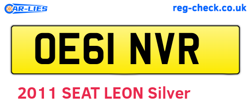 OE61NVR are the vehicle registration plates.