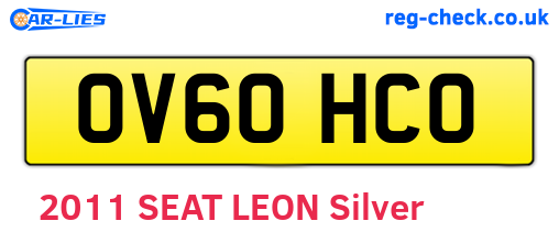 OV60HCO are the vehicle registration plates.