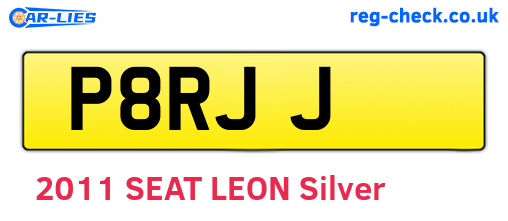 P8RJJ are the vehicle registration plates.