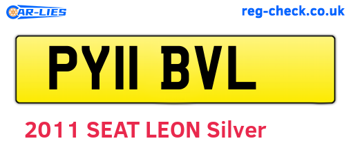 PY11BVL are the vehicle registration plates.