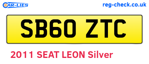 SB60ZTC are the vehicle registration plates.
