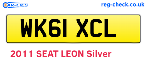 WK61XCL are the vehicle registration plates.