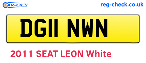 DG11NWN are the vehicle registration plates.