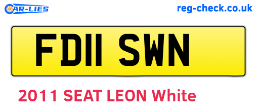 FD11SWN are the vehicle registration plates.