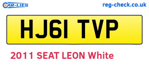 HJ61TVP are the vehicle registration plates.