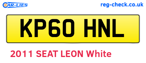 KP60HNL are the vehicle registration plates.