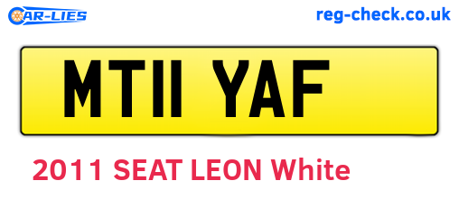 MT11YAF are the vehicle registration plates.