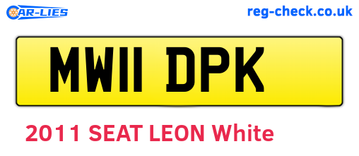 MW11DPK are the vehicle registration plates.