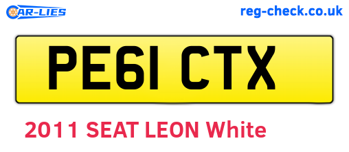 PE61CTX are the vehicle registration plates.