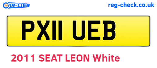 PX11UEB are the vehicle registration plates.