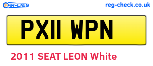 PX11WPN are the vehicle registration plates.