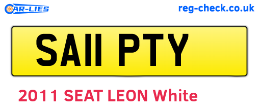 SA11PTY are the vehicle registration plates.