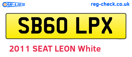 SB60LPX are the vehicle registration plates.
