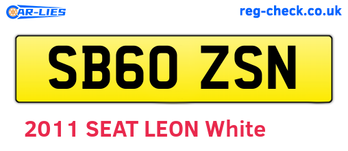 SB60ZSN are the vehicle registration plates.