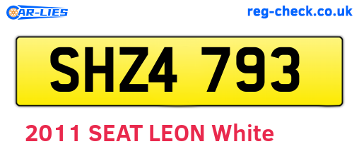 SHZ4793 are the vehicle registration plates.