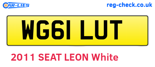 WG61LUT are the vehicle registration plates.