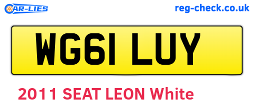 WG61LUY are the vehicle registration plates.