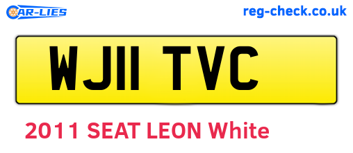 WJ11TVC are the vehicle registration plates.