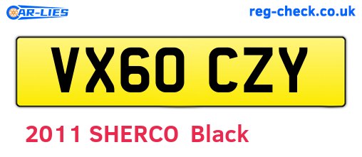 VX60CZY are the vehicle registration plates.