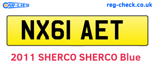 NX61AET are the vehicle registration plates.