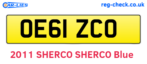 OE61ZCO are the vehicle registration plates.