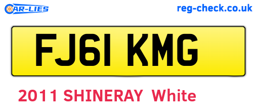 FJ61KMG are the vehicle registration plates.