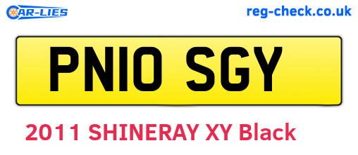 PN10SGY are the vehicle registration plates.