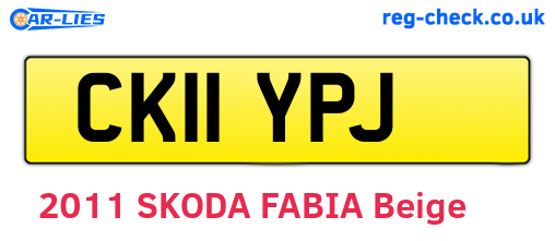 CK11YPJ are the vehicle registration plates.