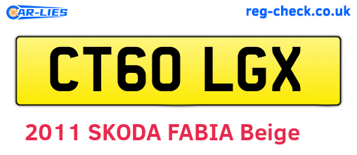 CT60LGX are the vehicle registration plates.