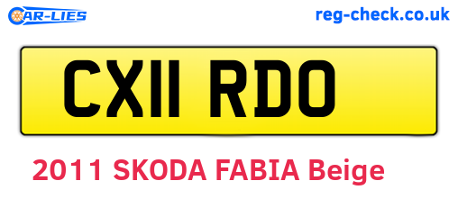 CX11RDO are the vehicle registration plates.
