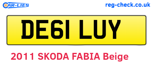 DE61LUY are the vehicle registration plates.