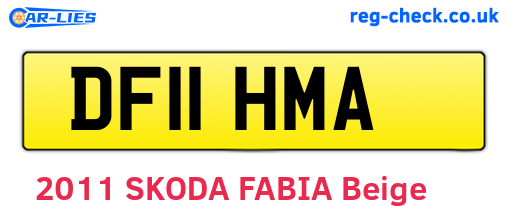 DF11HMA are the vehicle registration plates.