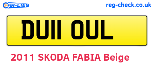 DU11OUL are the vehicle registration plates.