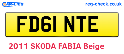 FD61NTE are the vehicle registration plates.