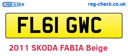 FL61GWC are the vehicle registration plates.