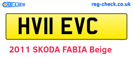 HV11EVC are the vehicle registration plates.
