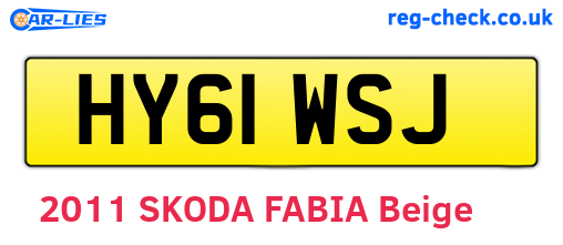 HY61WSJ are the vehicle registration plates.