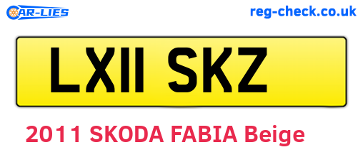 LX11SKZ are the vehicle registration plates.