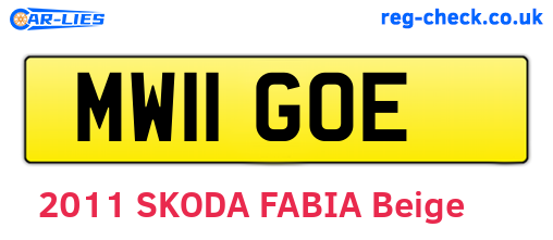 MW11GOE are the vehicle registration plates.